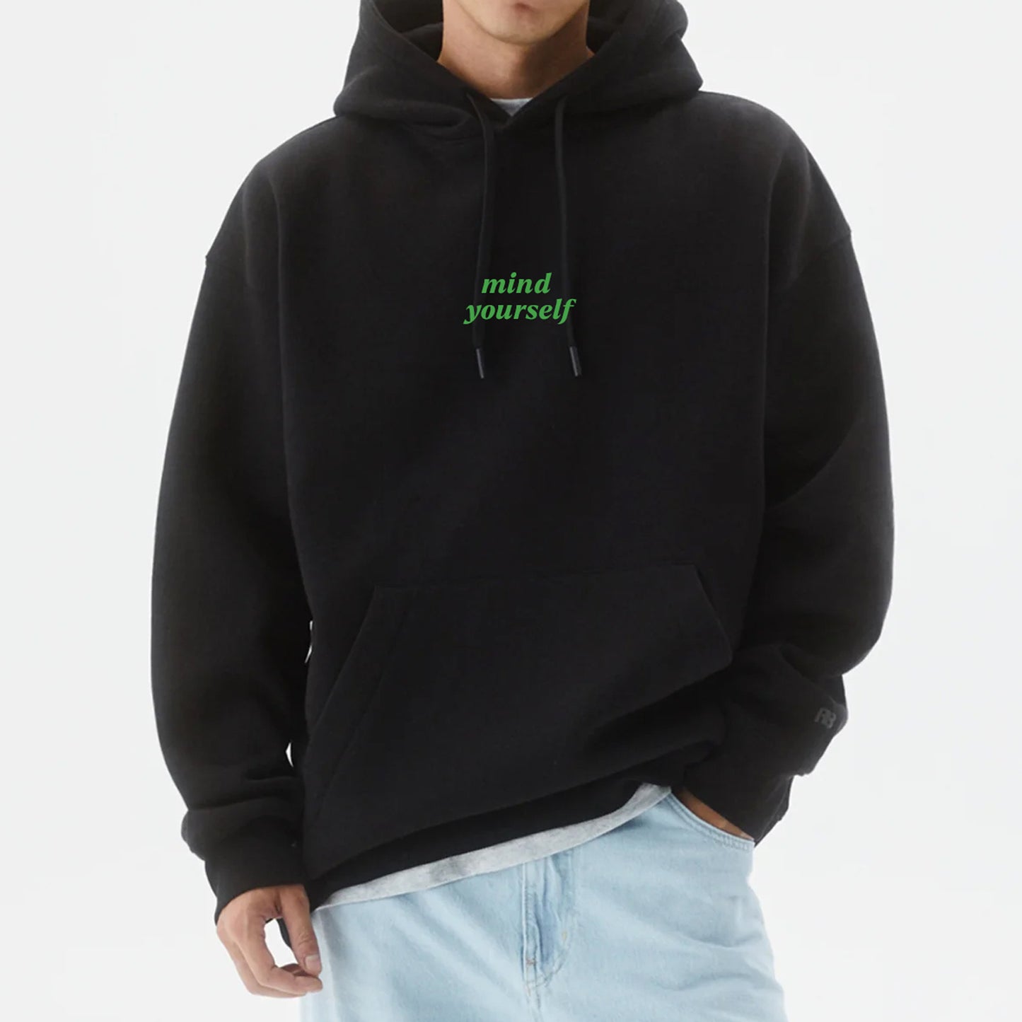 'MIND YOURSELF' PULLOVER HOOD